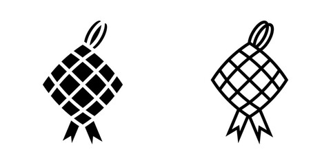 Ketupat set icon on white background