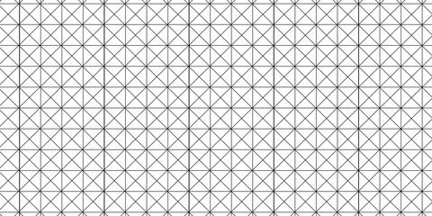 Fototapeta premium Seamless Black and White Isometric Rectangular Grid Pattern Vector, Abstract Geometric Grid Pattern, Cells Design, Squared School Paper Sheet