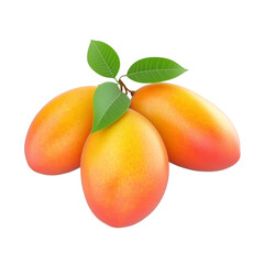 Ripe mangoes with green leaves fresh fruit healthy eating tropical fruit,