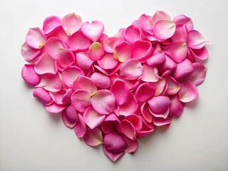 Obraz premium Delicate Pink Rose Petals Heart Shape Food Photography
