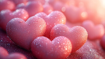 Background with pink colored hearts. Valentine's Day. Mother's Day, wedding.