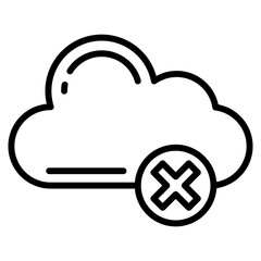 Obraz premium cloud delete single icon