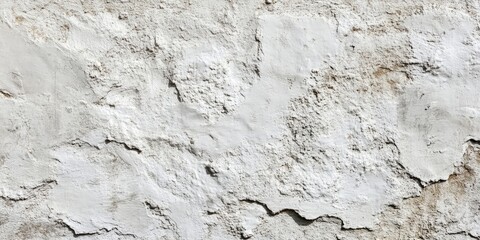 Naklejka premium Textured white plaster wall with uneven surface creates a rustic and aged backdrop ideal for design projects showcasing architectural details.