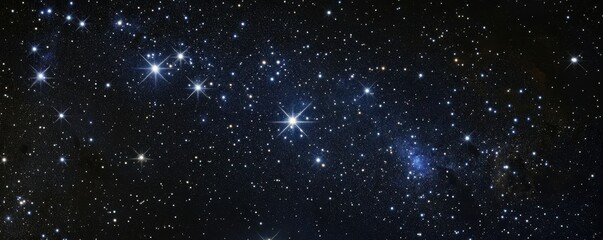 Obraz premium A panoramic view of a starlit night sky, with countless stars twinkling and the Milky Way stretching across the heavens.