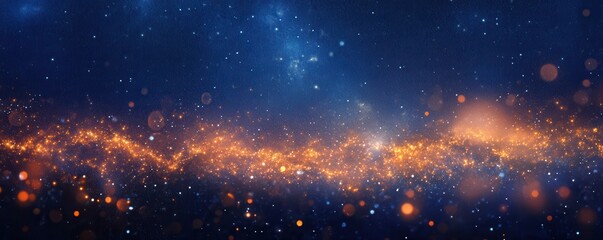 Fototapeta premium A panoramic view of a starlit night sky, with countless stars twinkling and the Milky Way stretching across the heavens.