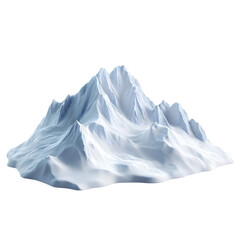 Snowy Mountain Peak Digital Art 3D Render White Blue Landscape,