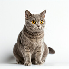 Obraz premium Kartäuser Katze auf weißem Hintergrund 
