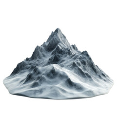 Obraz premium Snowy Mountain Peak 3D Render Isolated White Background