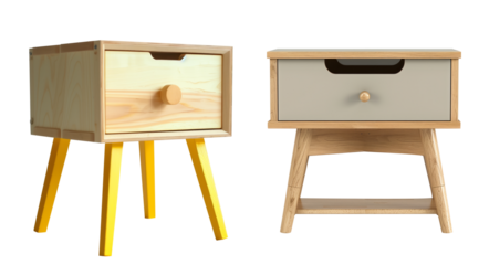 Minimalist kids nightstand with a drawer and shelf