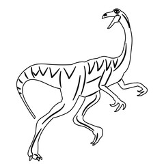 dinosaur running sketch on white background vector