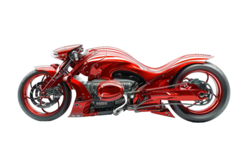 Bold High-Tech Motorcycle Design for Adventurous Journeys Isolated on Transparent Background