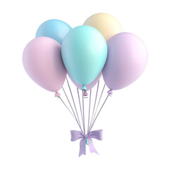 Pastel Balloons tied with a Bow a delightful Birthday surprise