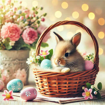 Osterhase im Korb