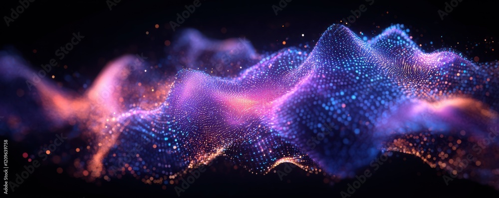 Wall mural abstract digital composition of glowing circuits and nodes, tech innovation.