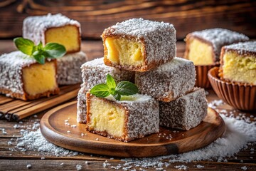 Delicious Lamington Cake with Coconut Topping - Perfect Dessert Photography