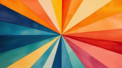 Starburst watercolor concept. A vibrant abstract background with colorful geometric rays radiating from the center.