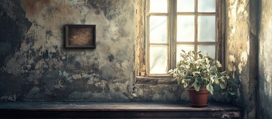Rustic vintage interior with textured walls and natural light creating an inviting atmosphere for storytelling and artistic inspirations