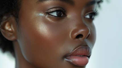 Fototapeta premium Close-Up Portrait of Beautiful African American Woman with Perfect Skin