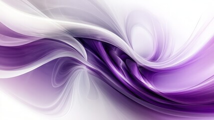 Abstract fluid art with purple and white swirls, glossy texture, vibrant flow, modern art style, high-resolution