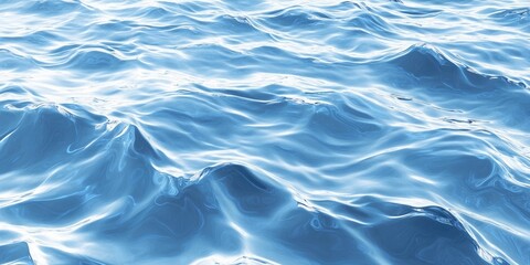 Obraz premium Blue ocean water texture featuring gently rippling waves with highlights, capturing a serene sea background in tranquil tones of blue.