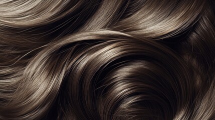 Naklejka premium Curls of Brown Hair, Texture and Light