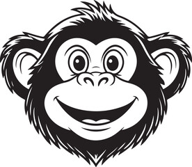 An illustration of a chimpanzee mascot logo