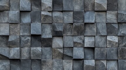 Textured Surface of Gray Stone Wall Tiles in a Seamless Pattern for Architectural Background or Design Elements