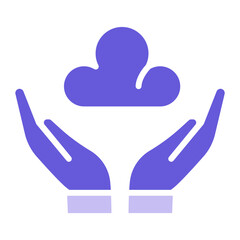 Obraz premium Cloud in Hands Icon