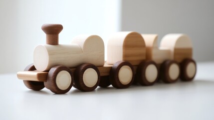 Minimalist Wooden Train Toy Design Simple and Elegant for Childrens Playroom Decor