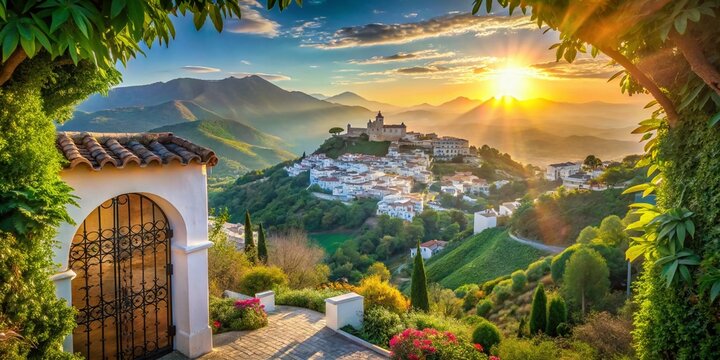 Double Exposure: Malaga Gate & Andalusian Hilltop Village Comares