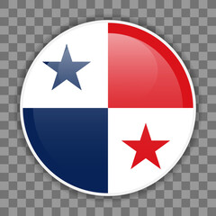 Panamanian flag icon on checkered background. Round vector icon for mobile apps, UI or web design