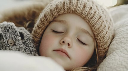Serene and Peaceful Scene of a Beautiful Girl Sleeping on the Bed, Bathed in Warm, Soothing Colors. A Moment of Rest and Tranquility, Capturing the Essence of Calmness and Relaxation.