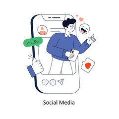 Social Media Flat Style Design Vector illustration. Stock illustration