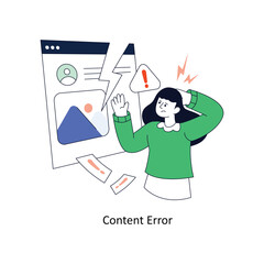 Content Error Flat Style Design Vector illustration. Stock illustration