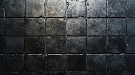 Naklejka premium Matte finished ceramic tile texture with subtle imperfections in a dark color palette for interior design applications