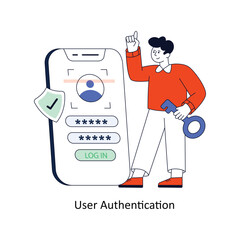 User Authentication Flat Style Design Vector illustration. Stock illustration