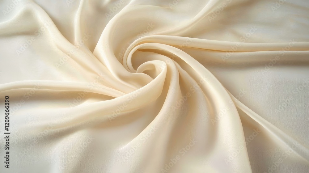 Poster elegant soft cream fabric gracefully flowing in gentle folds showcasing smooth texture and light ref
