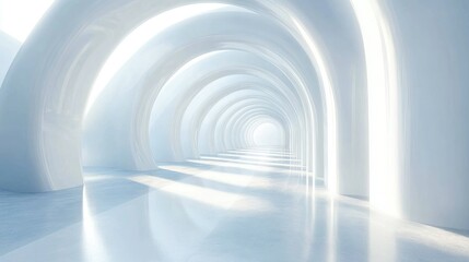 Obraz premium Abstract architecture background, futuristic white arched interior