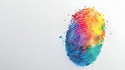 Colorful fingerprint design symbolizing individuality and creativity in modern art