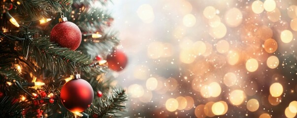 Abstract holiday wallpaper with glowing lights and sparkles.