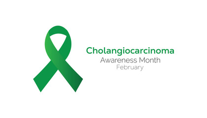 February is Cholangiocarcinoma Awareness Month. Vector template Design for banner, greeting card, poster, prints, social media post ,flyer , T shirt with background.