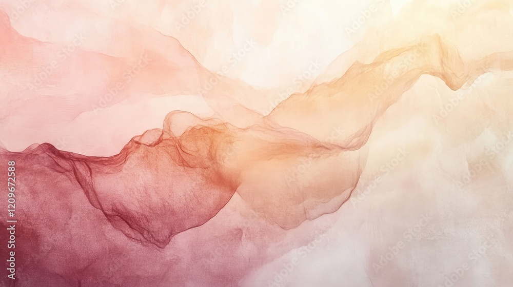 Poster Pastel Abstract Background with Flowing Soft Textures in Warm Tones