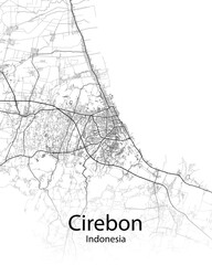 Cirebon Indonesia minimalist map