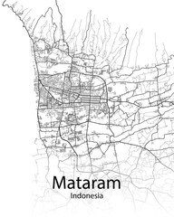 Mataram Indonesia minimalist map