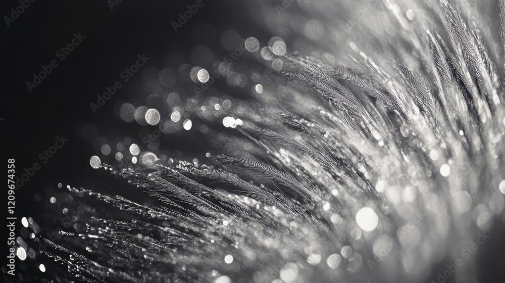 Poster silver bokeh abstract background with shimmering lights creating a dreamy and elegant atmosphere in 