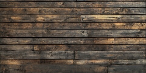 Dark weathered wooden texture background with horizontal aged planks showcasing rich brown tones and natural grain patterns.
