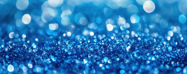 Fototapeta premium Abstract macro shot of sparkling blue water texture, calming and refreshing.