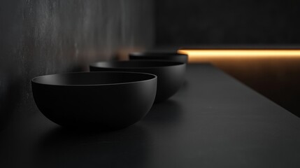 Matte black surface with subtle light gradients for a sleek aesthetic