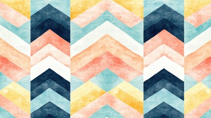 Fototapeta premium Chevron pattern flat design side view minimalist theme water color