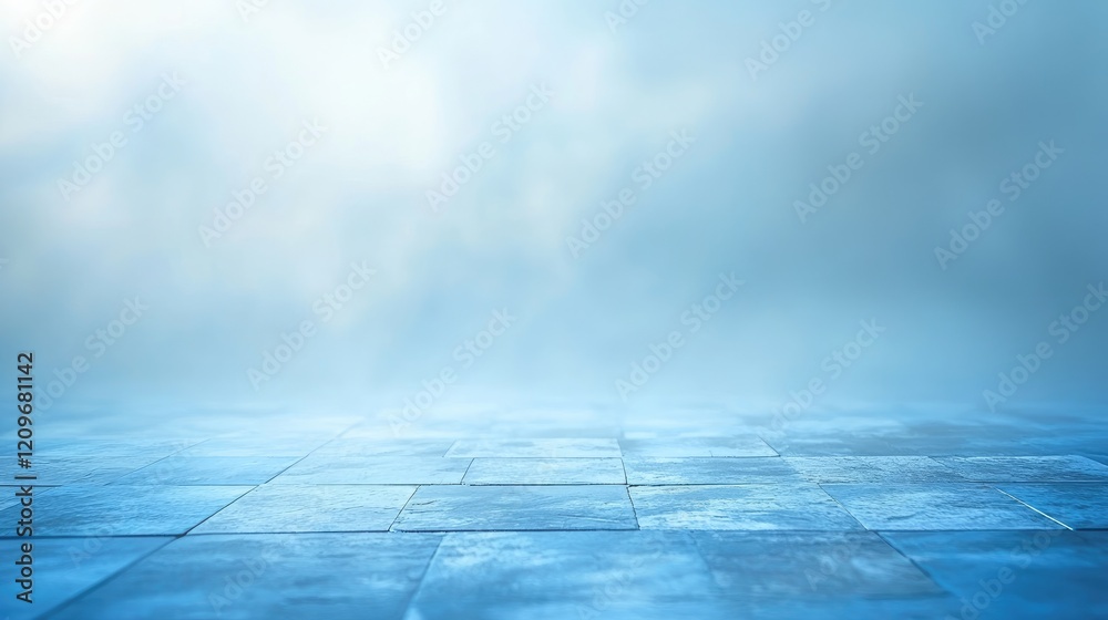 Aufkleber Soft Blurred Floor with Blue Gradient Background Ideal for Displaying Text or Product Concepts
